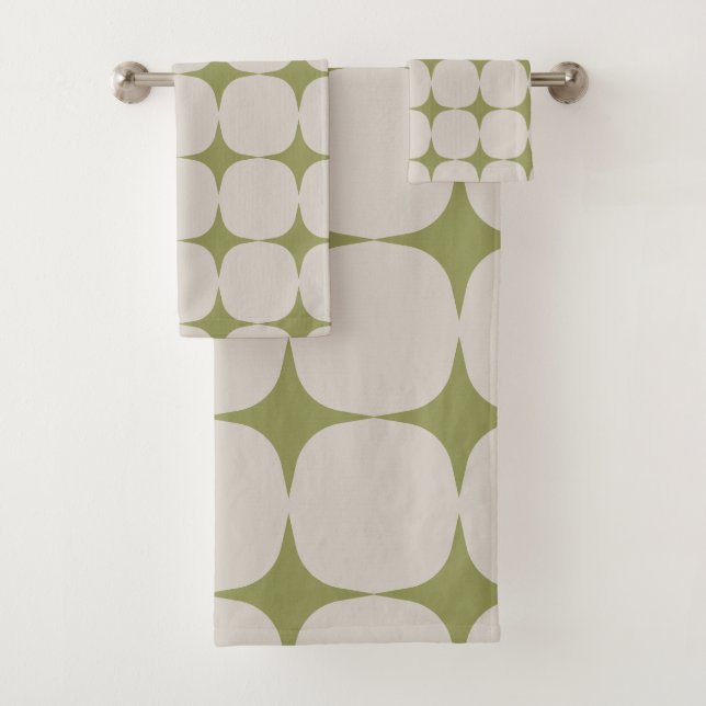 Simple Mid-Century Moderne Sage Motif vert (En situation)
