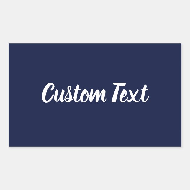 Simple Midnight Blue White Script Text Template Sticker (Front)