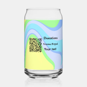 Simple minimal add barcode donations venmo paypal  can glass