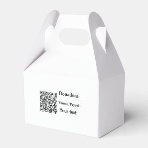 Simple minimal add barcode donations venmo paypal favor box