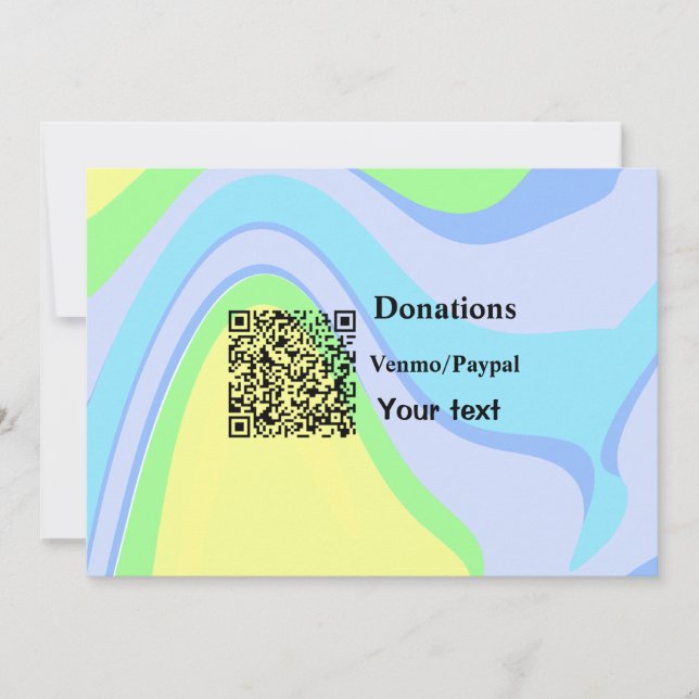 Simple minimal add barcode donations venmo paypal  holiday card (Front)