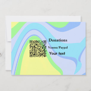 Simple minimal add barcode donations venmo paypal invitation