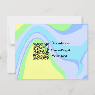 Simple minimal add barcode donations venmo paypal  postcard