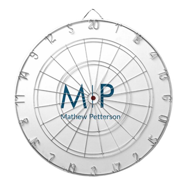 simple minimal add monogram name letter elegant te dartboard (Front)