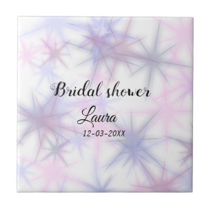 Simple minimal add name bridal shower bride throw  tile