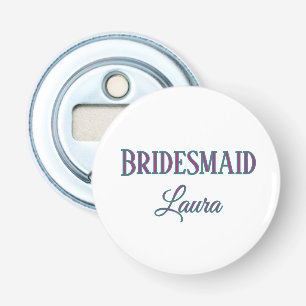 Simple minimal add name bridesmaid gift year bottle opener