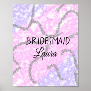 Simple minimal add name bridesmaid gift year t poster