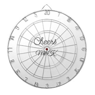 Simple minimal add name cheers couple name custom dartboard