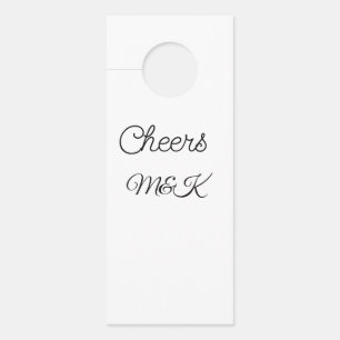 Simple minimal add name cheers couple name custom door hanger