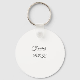 Simple minimal add name cheers couple name custom  keychain