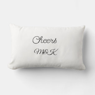 Simple minimal add name cheers couple name custom  lumbar pillow