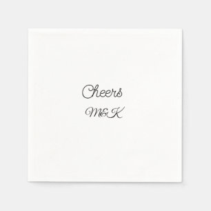 Simple minimal add name cheers couple name custom napkin