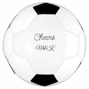 Simple minimal add name cheers couple name custom soccer ball