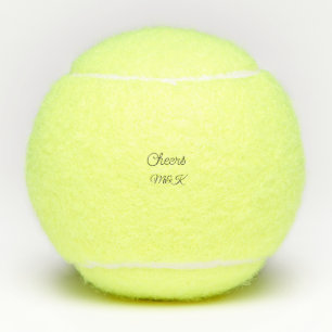 Simple minimal add name cheers couple name custom tennis balls