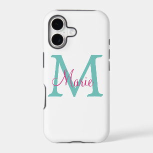 simple minimal add name monogram green pink blue t
