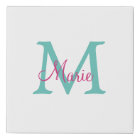 simple minimal add name monogram green pink blue t