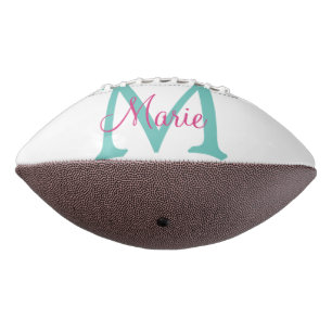 simple minimal add name monogram green pink blue t football