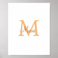 simple minimal add name monogram orange brown  thr