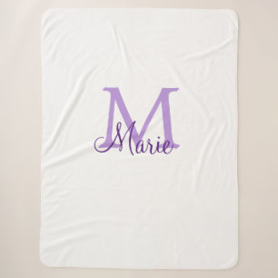 simple minimal add name monogram pink red throw
