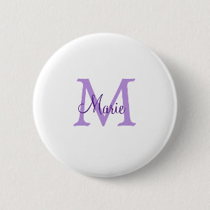 simple minimal add name monogram pink red   throw  2 inch round button