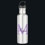 simple minimal add name monogram pink red   throw  710 ml water bottle<br><div class="desc">beautiful design</div>