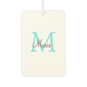simple minimal add name monogram pink red throw air freshener
