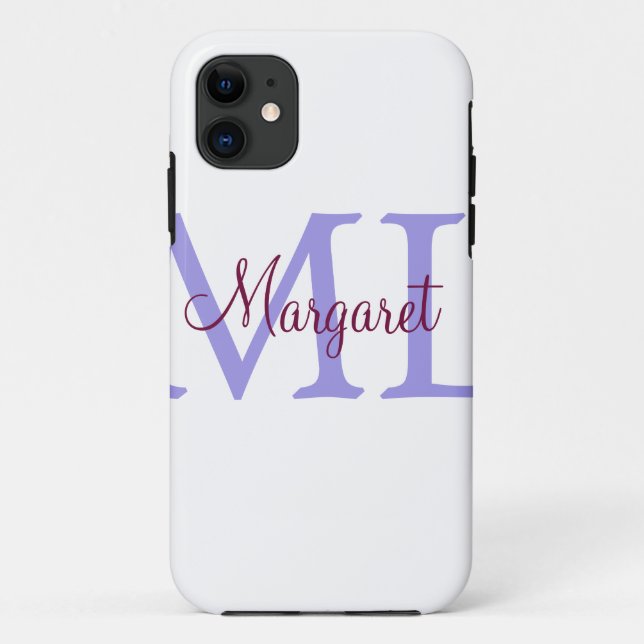 simple minimal add name monogram pink red   throw  Case-Mate iPhone case (Back)