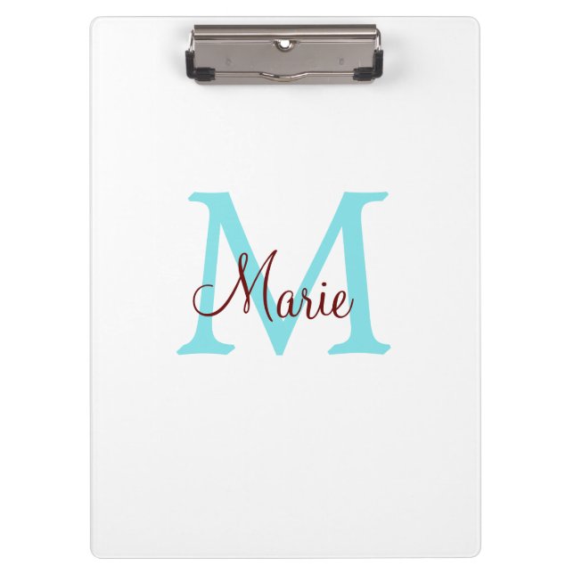 simple minimal add name monogram pink red   throw  clipboard (Front)