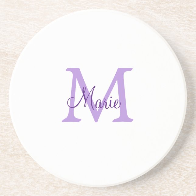 simple minimal add name monogram pink red   throw  coaster (Front)