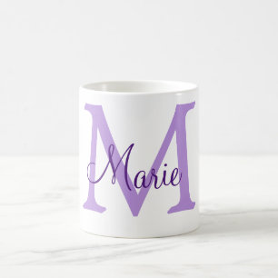 simple minimal add name monogram pink red throw coffee mug