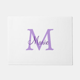 simple minimal add name monogram pink red   throw  doormat
