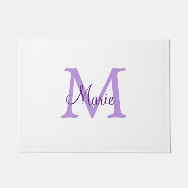 simple minimal add name monogram pink red   throw  doormat (Front)