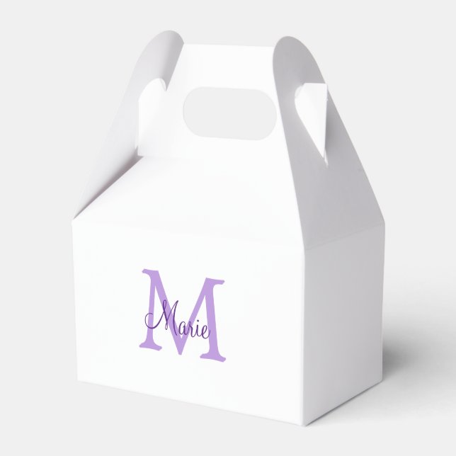 simple minimal add name monogram pink red   throw  favor box (Front Side)