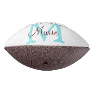simple minimal add name monogram pink red throw football