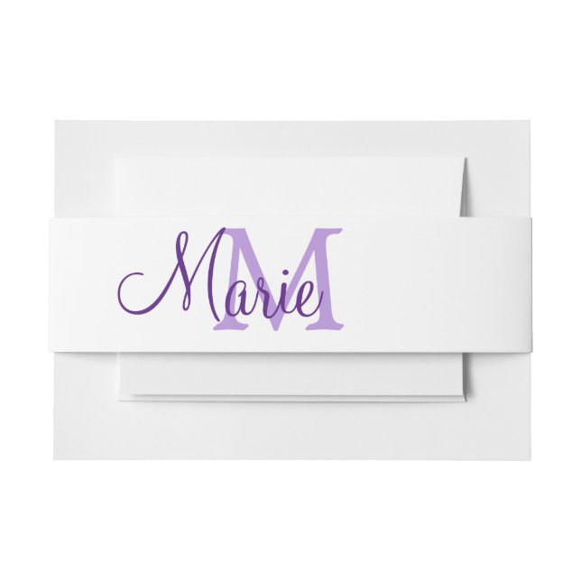 simple minimal add name monogram pink red   throw  invitation belly band (Front Example)