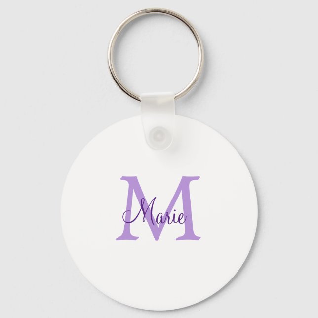 simple minimal add name monogram pink red   throw  keychain (Front)