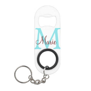 simple minimal add name monogram pink red   throw  keychain bottle opener