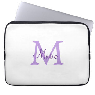 simple minimal add name monogram pink red throw laptop sleeve