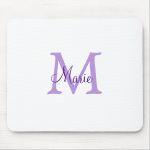 simple minimal add name monogram pink red throw mouse pad