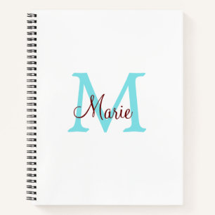 simple minimal add name monogram pink red   throw  notebook