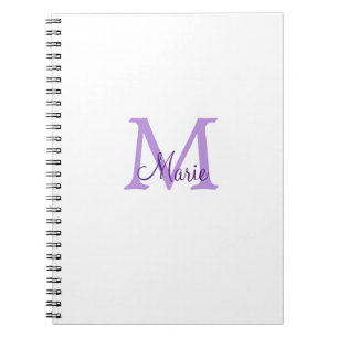 simple minimal add name monogram pink red throw notebook