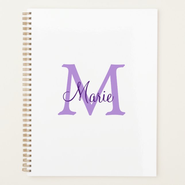 simple minimal add name monogram pink red   throw  planner (Front)