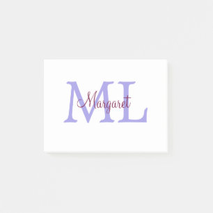 simple minimal add name monogram pink red throw post-it notes