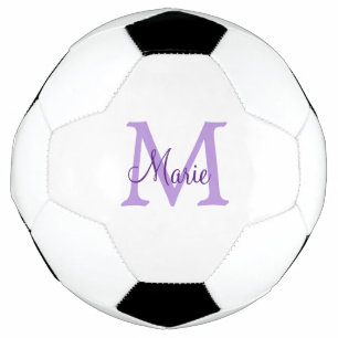 simple minimal add name monogram pink red throw soccer ball