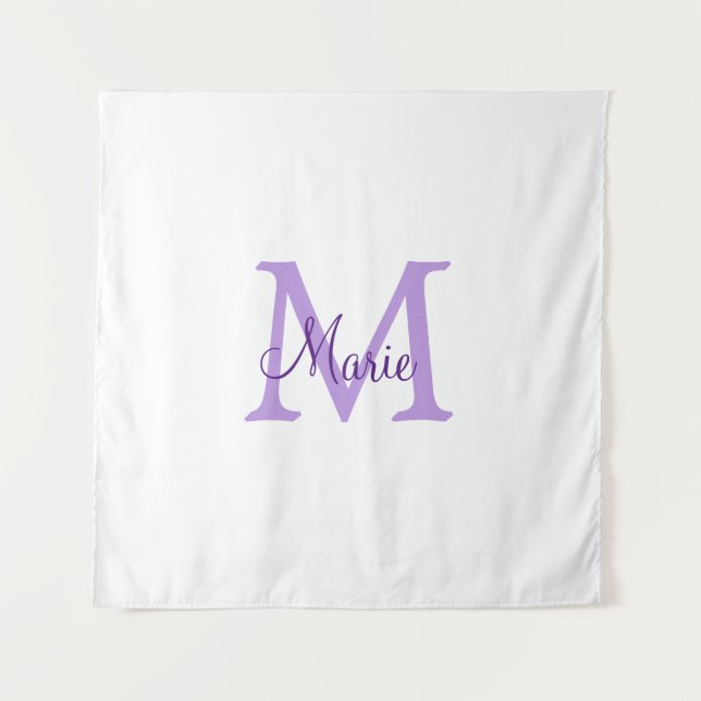 simple minimal add name monogram pink red   throw  tapestry (Front)