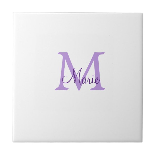 simple minimal add name monogram pink red   throw  tile (Front)