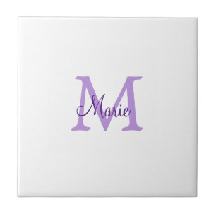 simple minimal add name monogram pink red throw tile