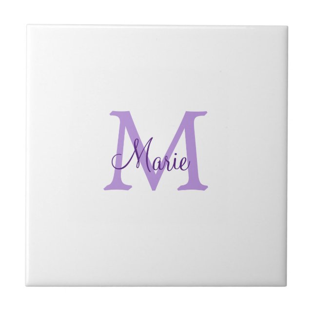 simple minimal add name monogram pink red   throw  tile (Front)