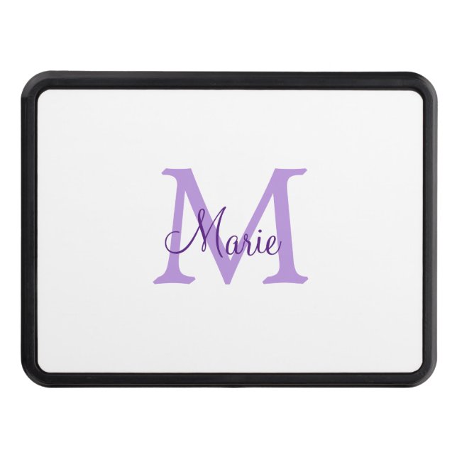 simple minimal add name monogram pink red   throw  trailer hitch cover (Front)