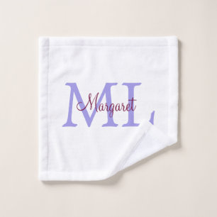 simple minimal add name monogram pink red throw wash cloth